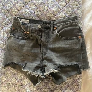 Levi 501 grey jeans shorts